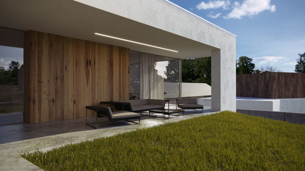 projekty domov s modernou terasou