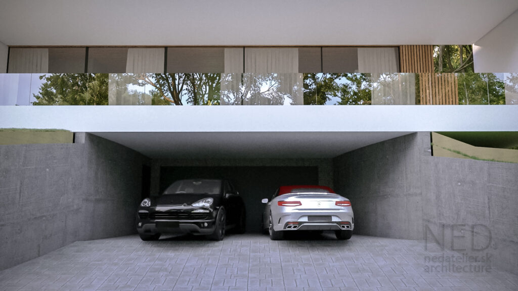 moderné domy parkovanie