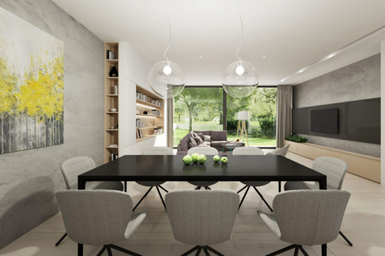 sivý dizajn obývačky
